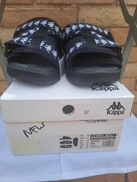 Kappa 222 Banda Black Sandal Slides with Navy Logo Straps main image 6